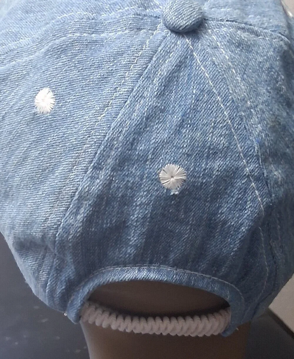 Denim Women's Baseball Cap With Pink Detail        Size L